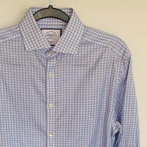 Non-Iron Extra Slim Fit Dress Shirt - Blue/White